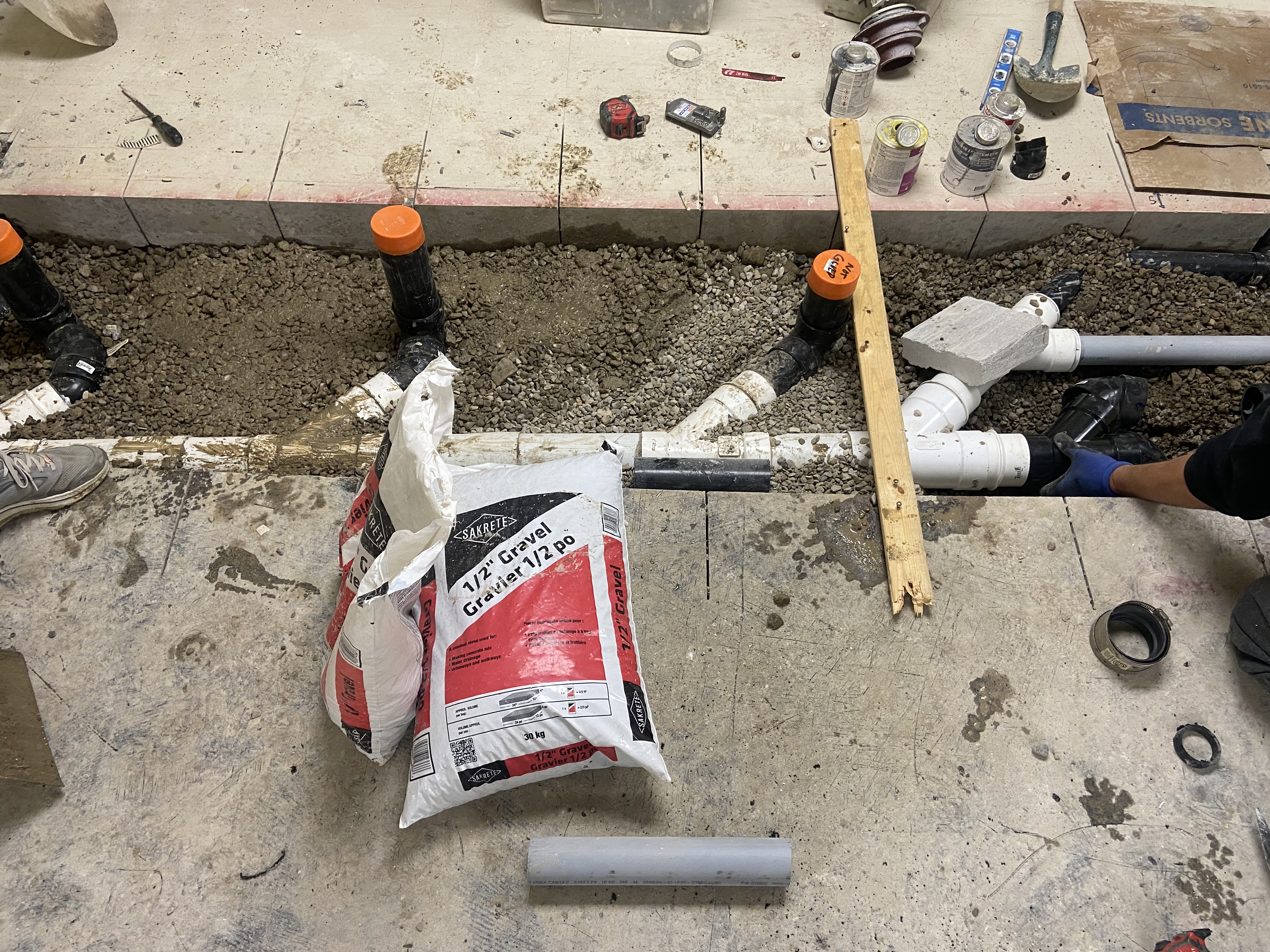 Under-slab plumbing rough-in